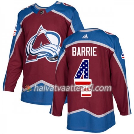 Miesten NHL Colorado Avalanche Pelipaita Tyson Barrie 4 Adidas 2017-2018 Burgundy Punainen USA Flag Fashion Authentic Miesten NHL Colorado Avalanche Pelipaita Tyson Barrie 4 Adidas 2017-2018 Burgundy Punainen USA Flag Fashion Authentic